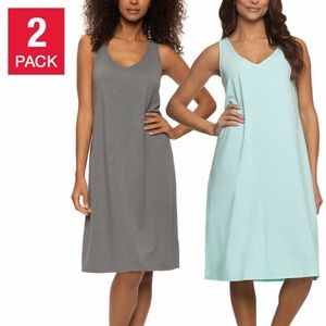 Felina 2 Pack Sleep Dress in Grey and Mint - size Large